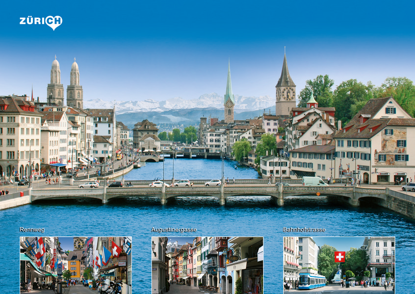 Postkarte · Zuerich · Limmat · Grossmuenster Fraumuenster Stpeter
