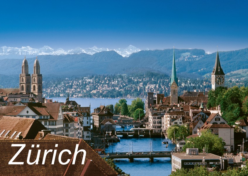 Postkarte · Zuerich · Stadtansicht · Grossmuenster Fraumuenster Stpeter