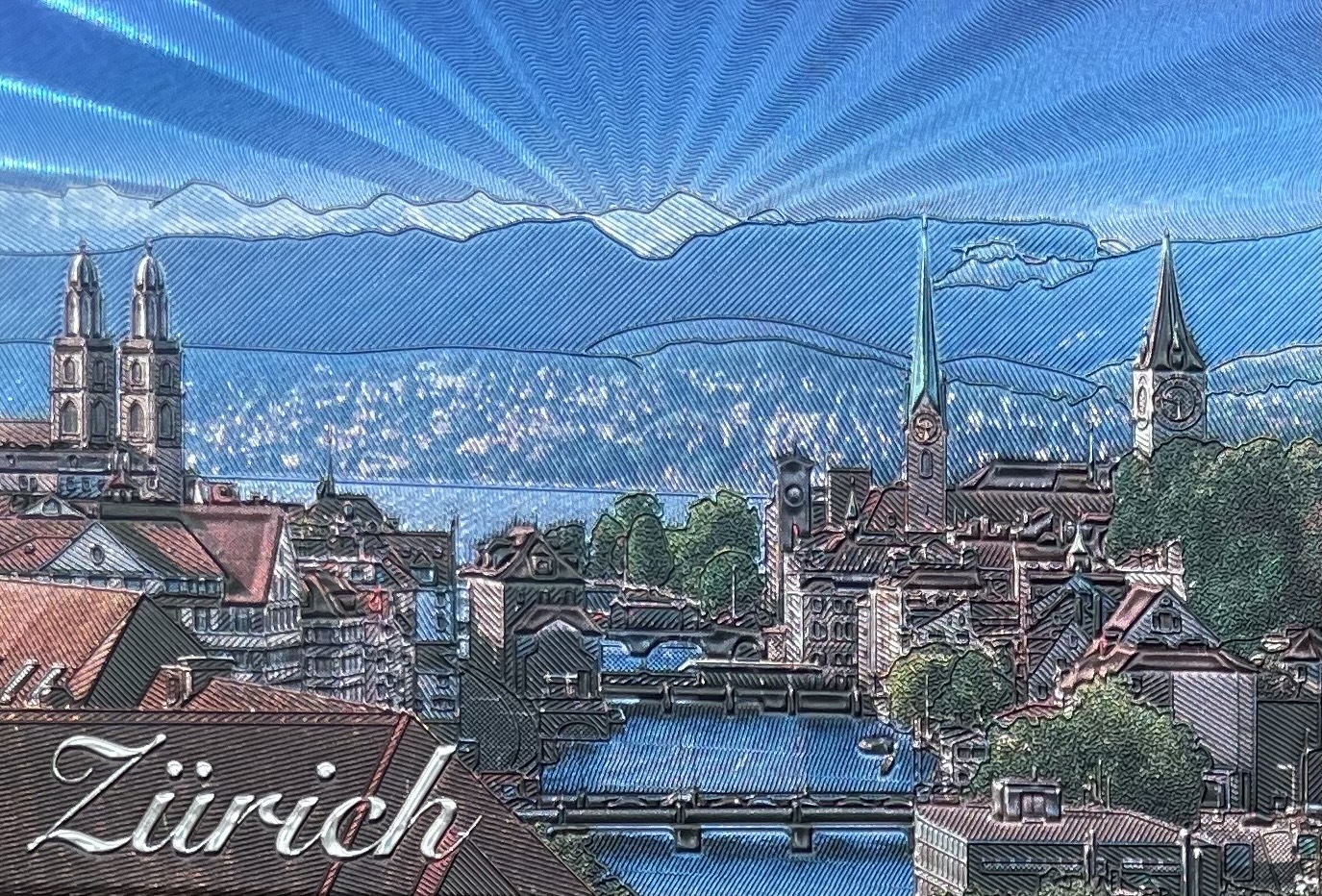 Postkarte · Zuerich · Stadtansicht · Grossmuenster Fraumuenster Stpeter